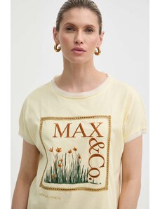 MAX&Co. tricou din bumbac x FATMA MOSTAFA femei, culoarea galben, 2416941018200 2416940000000