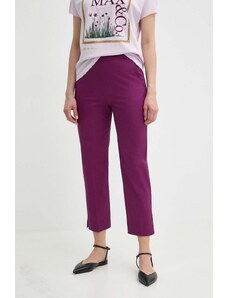 MAX&Co. pantaloni femei, culoarea violet, fason tigareta, high waist, 2416131054200 2416130000000