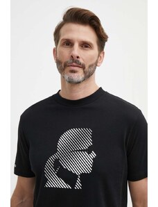 Karl Lagerfeld tricou din bumbac bărbați, culoarea negru, cu imprimeu, 542224.755052