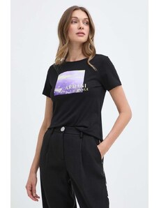 Armani Exchange tricou din bumbac femei, culoarea negru, 3DYT55 YJ3RZ