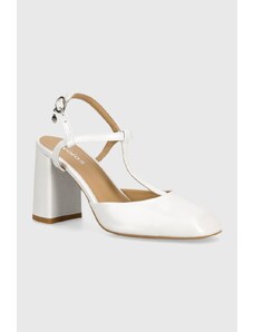 Wojas pantofi de piele culoarea alb, cu toc drept, cu toc deschis, 3515259