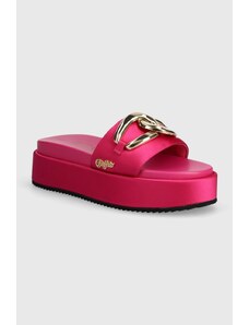 Buffalo papuci Noa Slide Chain femei, culoarea roz, cu platforma, 1602236.MAG