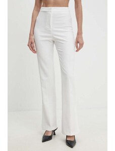 Answear Lab pantaloni femei, culoarea alb, drept, high waist