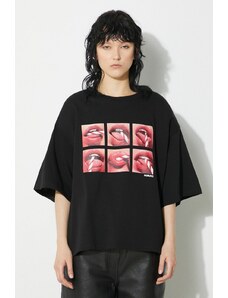 Fiorucci tricou din bumbac Mouth Print Padded T-Shirt femei, culoarea negru, M01FPTSH105CJ01BK01