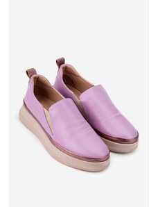Dasha Pantofi roz din piele naturala cu elastic