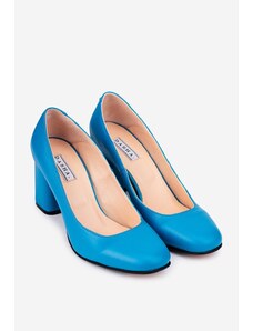 Dasha Pantofi bleu din piele naturala