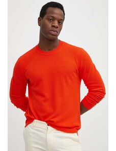United Colors of Benetton pulover de bumbac culoarea portocaliu, light