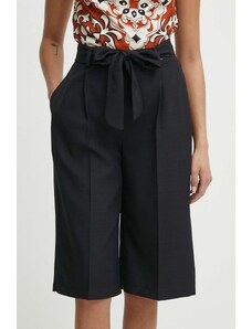 Artigli pantaloni femei, culoarea negru, lat, high waist, AP38223