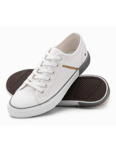Ombre Pantofi sport clasici pentru bărbați cu nituri - alb V3 OM-FOTL-0147