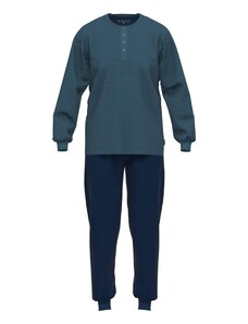 TOM TAILOR Pijama lungă bleumarin / verde petrol