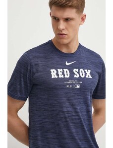 Nike tricou Boston Red Sox barbati, culoarea albastru marin, cu imprimeu