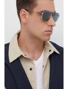 Balenciaga ochelari de soare barbati, culoarea gri, BB0298SA