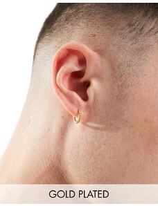 Lost Souls stainless steel rope huggie earrings in 18k gold plated