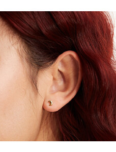 Lost Souls stainless steel moon stud earrings in 18k gold plated