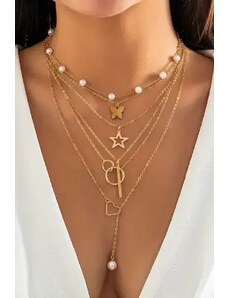 Fashion Jewelry Set coliere cu pandantiv, auriu, dama