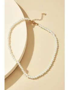 Fashion Jewelry Colier cu perle artificiale, alb, dama