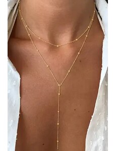Fashion Jewelry Colier cu lant lung, auriu, dama
