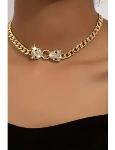 Fashion Jewelry Colier cu pandantiv leopard, auriu, dama