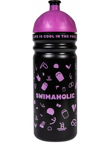 Swimaholic water bottle swimming world negru/roz