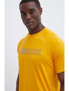 Marmot tricou sport Windridge Graphic culoarea galben, cu imprimeu
