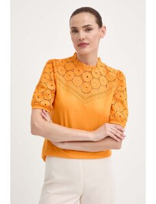 Morgan bluza din bumbac DULIE femei, culoarea portocaliu, neted, DULIE
