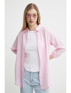 Superdry camasa de in culoarea roz, cu guler clasic, regular