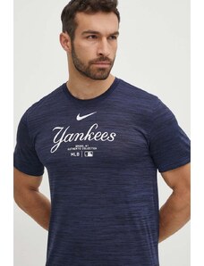 Nike tricou New York Yankees barbati, culoarea albastru marin, cu imprimeu