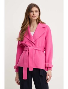 Liu Jo geaca de lana culoarea roz, de tranzitie