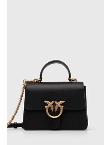 Pinko poșetă de piele culoarea negru, 100071 A0F1