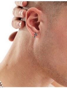 Faded Future cross stud earrings in silver