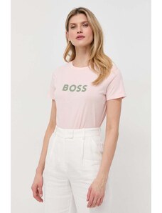 BOSS tricou din bumbac culoarea roz 50468356