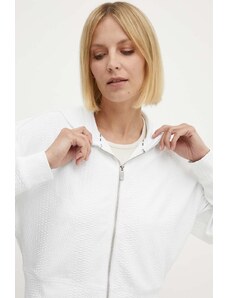Dkny bluza femei, culoarea alb, cu glugă, neted, DP4J9385