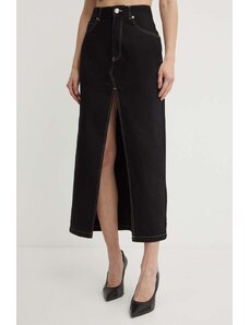 Pinko fusta jeans culoarea negru, maxi, drept, 103628 A1VD