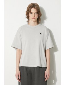 Carhartt WIP tricou din bumbac S/S Nelson T-Shirt femei, culoarea argintiu, I033051.1YEGD