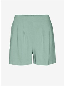 Light green women's shorts with linen blend Vero Moda Jesmilo - Women