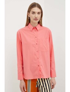 MAX&Co. cămașă din bumbac femei, culoarea portocaliu, cu guler clasic, relaxed, 2416111044200 2416110000000