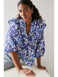 Medicine bluza din bumbac femei, culoarea bej, modelator