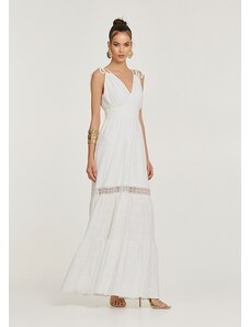 Lynne Maxi broderie anglaise lace dress - OFF WHITE