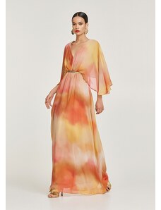 Lynne Maxi dress in orange ombre print - MULTICOLOR