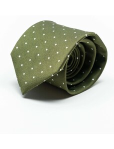 BMan.ro Cravata Eleganta Barbati Verde Fistic Imprimeu Puncte Albe Bman919