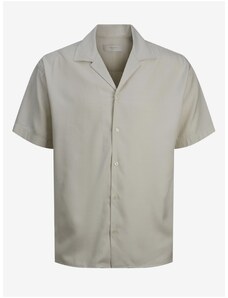 Beige Men's Short Sleeve Shirt Jack & Jones Aaron - Men's