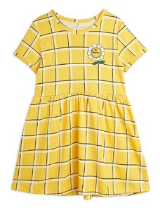 Mini Rodini rochie din bumbac pentru copii culoarea galben, mini, evazati