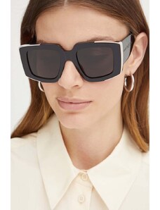 Alexander McQueen ochelari de soare femei, culoarea negru, AM0446S