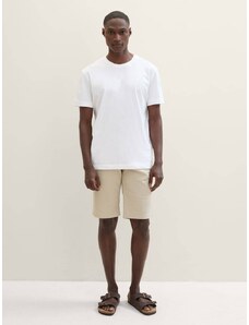 Tom Tailor Pantaloni scurţi chino cu imprimeu minimalist - Bej