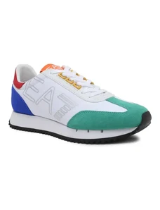 EA7 Sneakers cu adaos de piele
