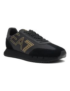 EA7 Sneakers cu adaos de piele