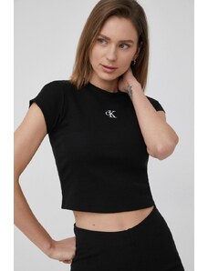 Calvin Klein Jeans tricou femei, culoarea negru J20J218337