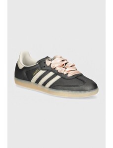 adidas Originals sneakers din piele Samba OG culoarea negru, IH8047