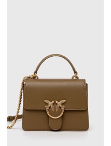 Pinko poșetă de piele culoarea verde, 100071 A0F1
