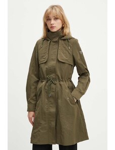 Guess geaca NATASHA femei, culoarea verde, de tranzitie, W4YL24 WGAW2
